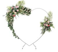 Arche de ballons en forme de cœur - Support à fleurs - Métal - 200 x 50 x 210 cm - Blanc - Pour mariage, demande en mariage et fête