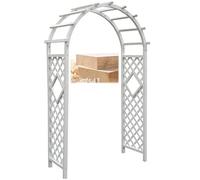 Arche De Extérieur En Bois Pergola D'entrée Arceau De Rosiers Tuteur Colonne Pour Plantes Grimpantes Portail De Jardin Arcade Vigne Mariage Tonnelle Treillis Résistant Aux Intempéries(Color:Blanc,Size