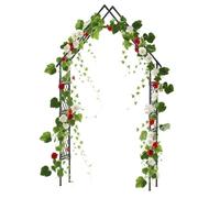 Arche de Jardin à Pointe avec Paravent Treillis,120x40x240 cm,Support pour Plantes Grimpantes en Fer et PE, Anticorrosion Décoration Extérieur Jardin