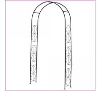 Arche de Jardin &amp Treillis - Outsunny - Métal Noir Résistant aux Intempéries pour Plantes Grimpantes