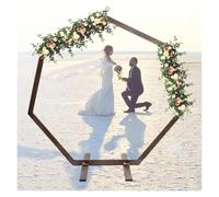 Arche de Jardin Arche de Mariage en Bois géométrique Naturel, Support Toile Fond rétro for événements fête Plein air
