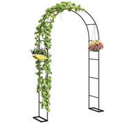 Arche de jardin - arche de mariage - Outsunny - 2 base, pour plantes grimpantes - métal - 145x39x237cm - noir