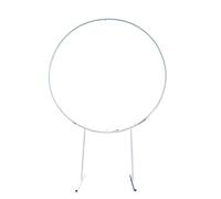 Arche de Jardin Arche de Mariage Ronde surélevée, Support Fond, étagère, décoration fête d'anniversaire, Cadre Photo for Ballons et Fleurs(White,D1.5m x H2.1M)