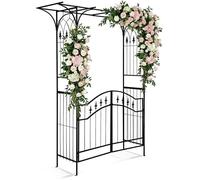 Arche de jardin avec porte - ALIGHTUP - Arcade de rosier Fer pour Plantes Grimpantes, 208x179x51cm