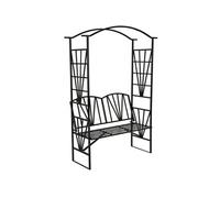 Arche de jardin avec portillon en Acier Résistant aux intempéries noir