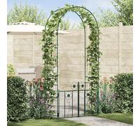 Arche de jardin avec serrure verte en métal 102 x 50 x 218 cm autoportante treillis et pergola pour roses, clématites, lierre, vigne comme arche de portail et décoration pour jardin, terrasse, balcon