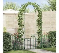 Arche de jardin avec serrure verte en métal 203 x 50 x 218 cm autoportante comme tuteur pour roses, clématites et plantes grimpantes, pergola, pavillon, arche de portail pour jardin, balcon, terrasse