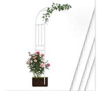 Arche De Jardin Demi-latérale, Tonnelle De Jardin en Métal Résistante, Arche Trellis Rosier De Robuste pour Plante Grimpante Patio Arrière-Cour Décoration(White,W200*H240cm)
