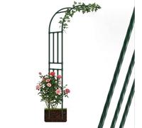 Arche De Jardin Demi-latérale, Tonnelle De Jardin en Métal Résistante, Arche Trellis Rosier De Robuste pour Plante Grimpante Patio Arrière-Cour Décoration(Green,W150*H240cm)
