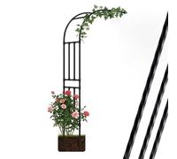 Arche De Jardin Demi-latérale, Tonnelle De Jardin en Métal Résistante, Arche Trellis Rosier De Robuste pour Plante Grimpante Patio Arrière-Cour Décoration(Black,W240*H240cm)