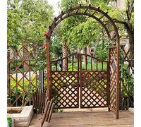 Arche de jardin en bois avec portail, pergola robuste, facile à assembler, treillis d'escalade pour plantes florales, décoration de pelouse extérieure (1,4 m)