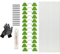 Arche de jardin en fibre de verre - Arche de tunnel de croissance pour le support des plantes - Protège les plantes - Inclut un thermomètre - Cercles de 43 cm de long - Non applicable