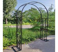 Arche de Jardin en métal, 230cm de Haut x 140cm~340cm de Large Arceau à Rosier, tonnelle en métal Robuste pour Grimper, vignes et Plantes, Mariage, décoration de fête(Black,260x230x40cm)