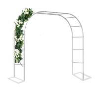 Arche de jardin en métal blanc, tonnelle à roses robuste pour plantes grimpantes, support pour arches de mariage, 220 cm, 230 cm, 240 cm de haut, pergola en treillis, vignes, arche de vigne(Size:200x2
