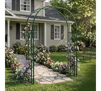 Arche de jardin en métal de 139,7 à 340,4 cm - Arche de treillis robuste pour plantes grimpantes, arche de jardin, cadre de support minimaliste pour plantes rosières, décoration (vert, 180 x 291 cm)