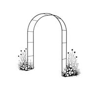 Arche de Jardin en métal de 2,5 m de Haut x 4 m de Large, Treillis pour Plantes grimpantes, décoration de cérémonie extérieure, pergola Noire pour Cour, Structure en Acier Durable