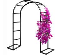 Arche de jardin en métal facile à assembler pour plantes grimpantes, cérémonie de mariage, treillis durable pour roses grimpantes, vert, 2 m x 2,3 m, décoration de jardin