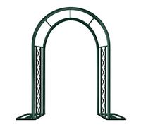 Arche De Jardin en Métal Fer Antirouille Arche Décorative pour Cour Jardin Arceau À Rosiers avec Base Amovible Treillis Plante Grimpante Exterieur pour Terrasse Cour(Dark Green,W220*H230cm)