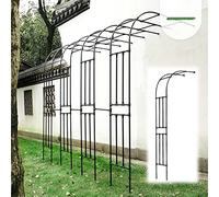 Arche de Jardin en métal Noir - Treillis extérieur 1,2 x 2,4 m pour rosiers grimpants et Plantes grimpantes - Support Mural Demi-Arche Facile à Monter pour la décoration de Jardin