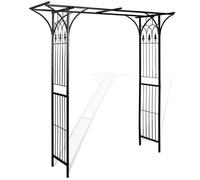 vidaXL Arche de jardin en métal noir 200 x 52 x 204 cm