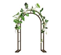 Arche de Jardin en métal réglable pour Plantes grimpantes, Treillis de 80 à 350 cm, pergola de Mariage extérieure, Structure en Acier, Finition Marron, tonnelle Ronde (L 350 x l 40 x H 220 c