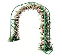 Arche De Jardin en Métal Robuste - Grande Tonnelle pour Rosiers Grimpants, Support pour Arcade De Rosier, Structure Métallique Extérieure Solide avec Bases(Green,1.8 * 2.30m/7.5 * 7.5ft)