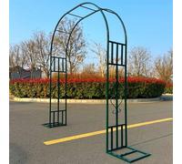 Arche de jardin en métal vert foncé - Structure en acier robuste de 267 cm de haut pour plantes grimpantes, décoration extérieure, pergola pour points de thé, tonnelle de jardin résistante à la