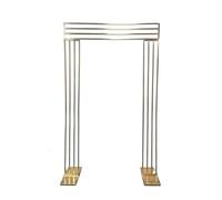 Arche de Jardin Étagère De Fond D'écran Carrée Brillante Arche Mariage Support Porte Fleur Géométrique Plaqué Or Cadre Décoration Florale Artificielle(A 2m x 1.2m 1pcs)