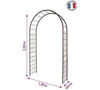 Louis Moulin 3146 Arche Jardin avec Décor Treillage Métal Fer Vieilli 130 x 250 cm