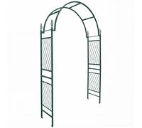 Arche de jardin métal treillis 143x40x234 cm, acier galvanisé peint, 4 piquets fixation - vert -TERRE JARDIN