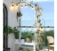 Arche De Jardin Murale Demi-Latérale pour Plantes Grimpantes Extérieur, Treillis Arceau en Tube D’Acier Métallique Revêtu De Plastique pour Pelouse, Patio, Cour(Blanc,W1.5*H2.40m/4.9 * 7.8ft)