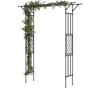 Arche de jardin Outsunny, treillis en acier recouvert de PE pour plantes grimpantes, arche de roses pour fêtes, décoration de jardin pour mariages, 180 x 40 x 215 cm, noir