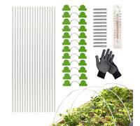 Arche de jardin pour couverture de rangée, cadre en fibre de verre 18 | Arche de couverture pour plantes de 42,7 cm avec indicateur de température et gants pour une utilisation dans un parterre