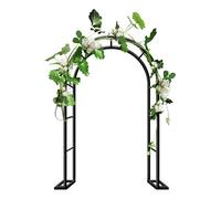 Arche de jardin réglable en métal pour plantes grimpantes - Treillis de 80 à 350 cm de large, tonnelle en acier noir pour mariages en plein air, pergola et tonnelle ronde (L 350 x l 40 x H 220 cm)