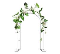 Arche de Jardin Robuste en métal 80-350 cm, pergola extérieure pour Mariage, Treillis Rond, Structure en Acier Blanc (L350 x l40 x H220 cm)
