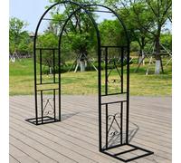 Arche De Jardin Stable Extérieur - H230cm Rosiers Treillis Métal Support de Plantes Grimpantes, Arche À Ballons pour Mariage, Anniversaire, Fête, Décoration Coin Photo(Noir,260 * 230 * 40cm)
