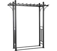 Arche de jardin Veranda avec pergola, en acier, de couleur anthracite