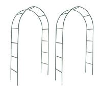 vidaXL Arche de jardin 40776 – Pour plantes grimpantes, métal noir – 140 x 39 x 240 cm – 2 pièces