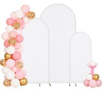 Arche de mariage - Arche à ballons Lot de 3 cadres - Support métallique - Tailles 1,8/1,5/1,2 m - Avec housse - Pour mariage, anniversaire, remise de diplôme - Or