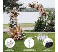 Arche de mariage, arche de ballons, arche fleurie, décoration de fête, arche ronde, fond floral, cadre circulaire de ballons, décoration de fête, baby shower, anniversaire, baptême, occasions spéciale