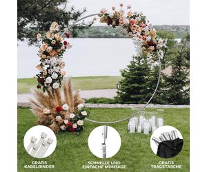 Arche de mariage, arche de ballons, arche florale, décoration de fête, arche ronde, fond, fleurs, ballons, cercle, cadre, décoration de fête, baby shower, anniversaire, baptême, occasions spéciales, a