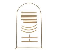 Arche de Mariage Arche dorée, Cadre for décoration de fête Mariage, Supports Toile Fond, Support Tube Rond arqué, kit Ballons, arrière-Plan d'affichage pour Mariage(7.2ft(220cm))