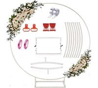 Arche de mariage blanche, mariage, ronde, 2 m, structure d'arche en ballons avec pied, structure circulaire en ballons avec support, anneau en ballons