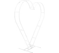 Arche de mariage - Cadre d'arrière-plan en forme de cœur - Double tube - Acier au carbone - 207,5 × 21 × 206,5 cm - Taille M - Blanc