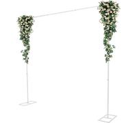 Arche de mariage carrée classique - Support arrière/arche pour plantes grimpantes - 2,4 x 2,4 m - Fer - Pour mariage et fête - Blanc