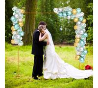 Arche De Mariage Carrée, Support De Ballons en Métal 3x3M Dorée | Arche De Jardin Carrée En Métal Montage Facile Pour Mariages Support D'arche De Ballon Arche Décorations D'événements