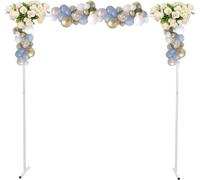 Arche de mariage carrée - Support métallique d'arrière-plan - 2 x 2 m - Autoportante - Fer - Capacité de charge 5 kg - Pour ballons et fleurs - Blanc