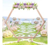 Arche de mariage en bois - Arche hexagonale - Cérémonie - Arche ballon support - Fond photo - Arche de jardin - Blanc