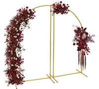 Arche de mariage en forme de ballon, dorée, 1,8 m, fond avec cadre floral, arche de mariage en métal