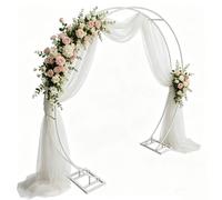 Arche de mariage en métal 2,4 m – arche ronde décorative pour fleurs, cérémonie, ballon, fête de jardin et événement